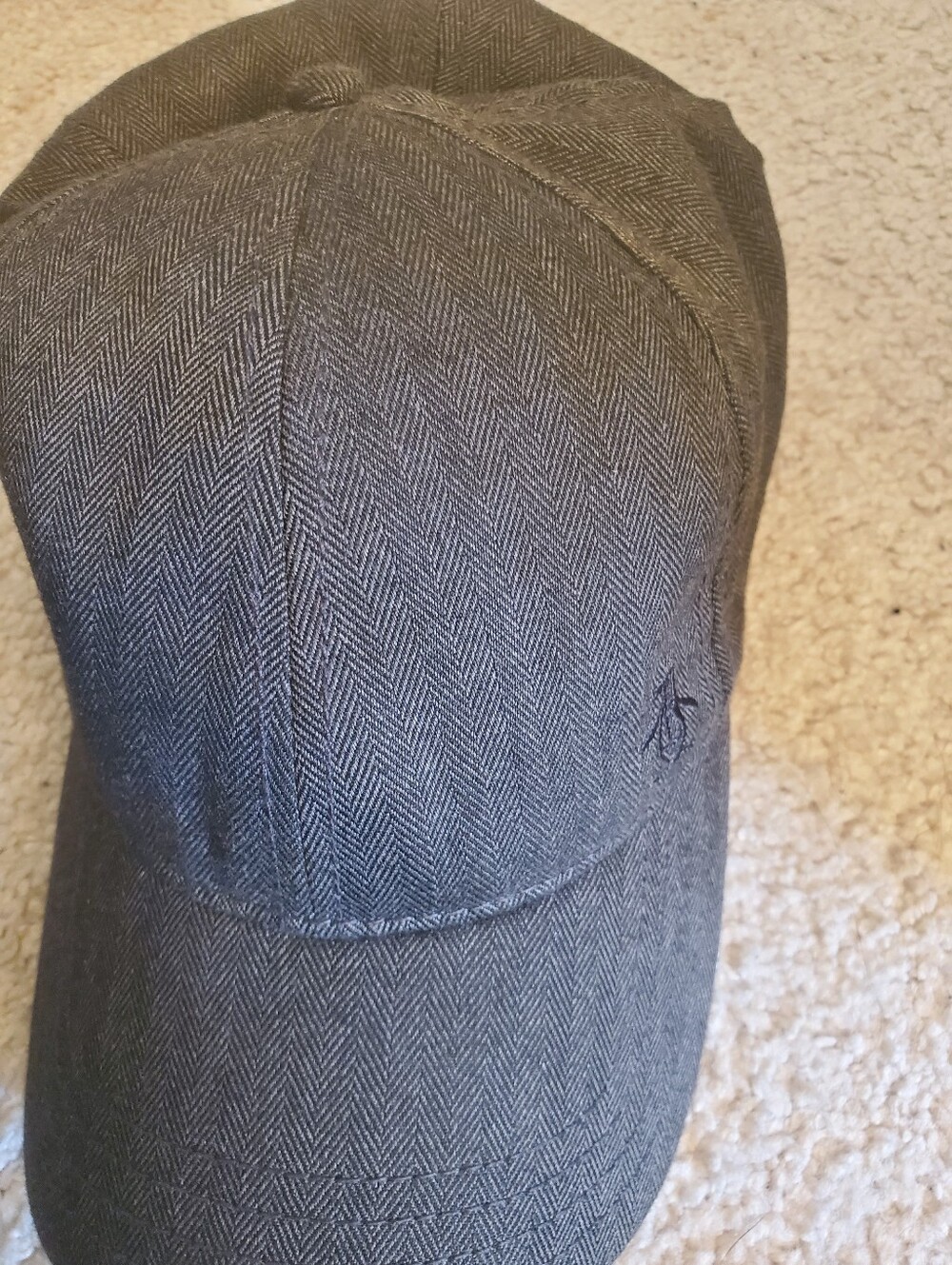 Original Penguin Herringbone Cap in Charcoal/Black